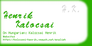 henrik kalocsai business card